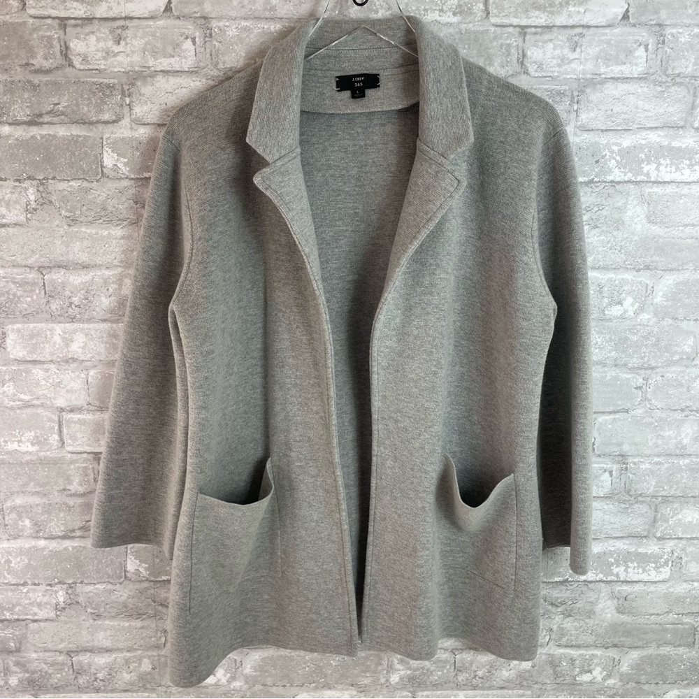 J Crew Sophie Open Front Sweater Blazer Large - Picture 4 of 10